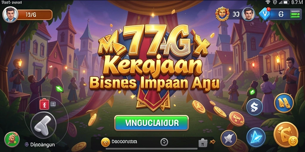 Tampilan gameplay 77AG saat membangun kerajaan bisnis yang sukses.