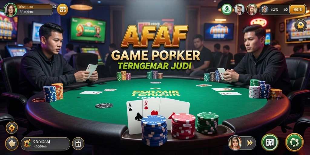 Tampilan gameplay AFAF dengan permainan Poker yang mendebarkan.