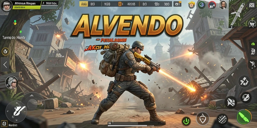 Tampilan seru gameplay ALVENDO saat beraksi melawan musuh.
