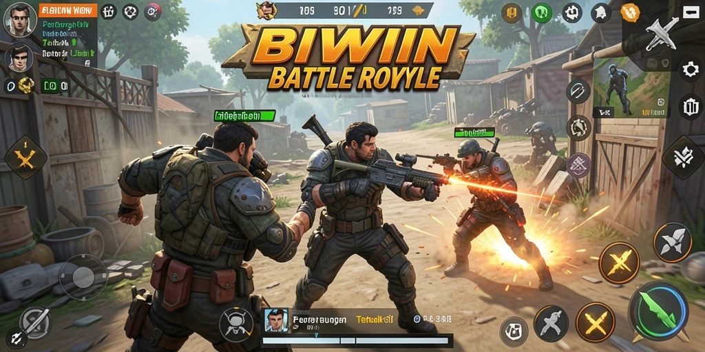 Tangkapan layar BIWIN menampilkan aksi seru di medan perang Battle Royale.