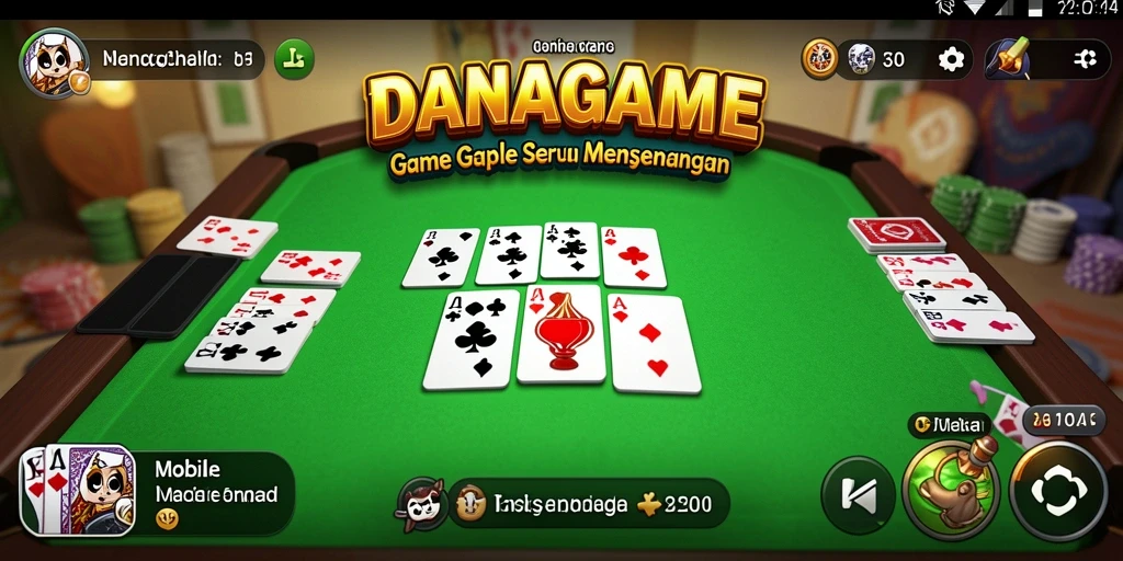 Tampilan gameplay seru dari DANAGAME dengan sesi Gaple yang menantang.