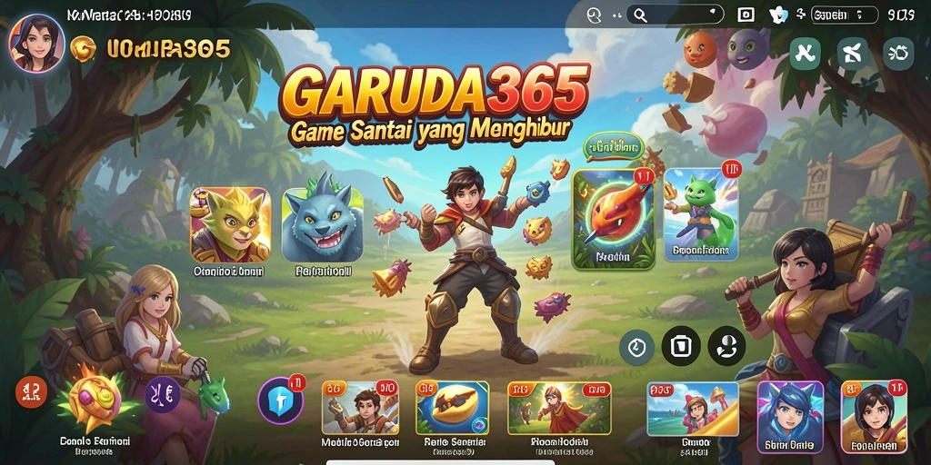 Screenshot GARUDA365 menampilkan karakter lucu dan gameplay menarik.