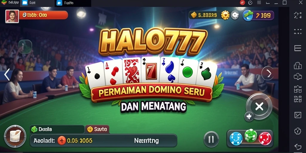 Screenshot gameplay HALO777 yang menampilkan serunya bermain Domino.