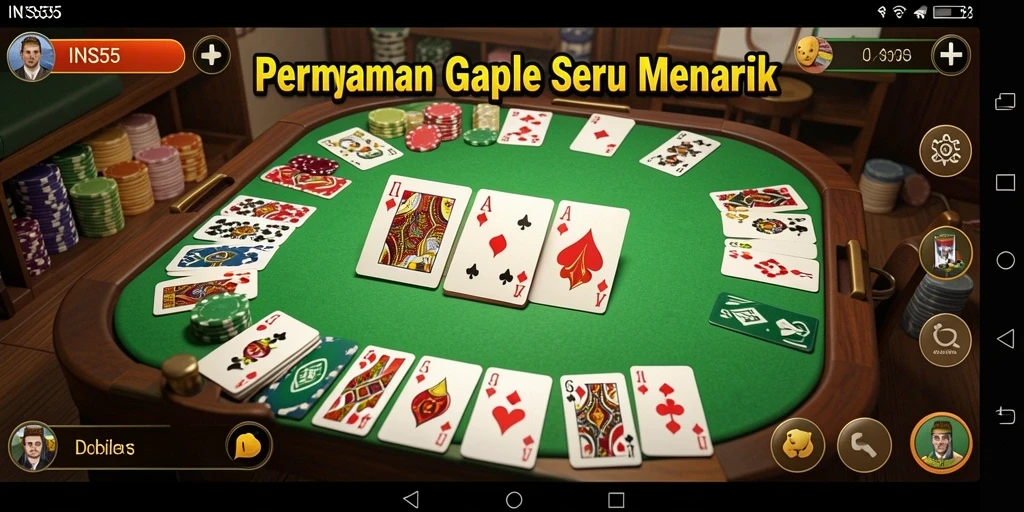 Screenshot gameplay INS55 dalam aksi Gaple yang seru.