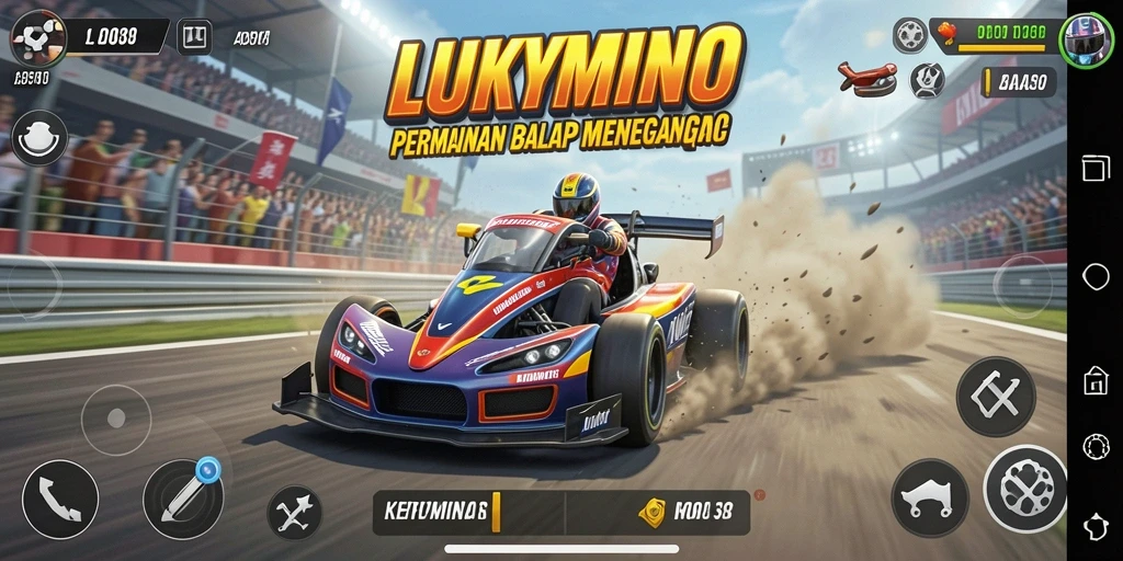 Tampilan impresif dari gameplay balapan LUKYMINO.