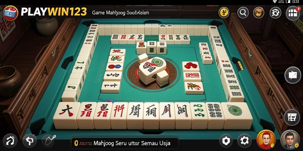 Tampilan gameplay seru dari PLAYWIN123 yang menggugah semangat bermain Mahjong.