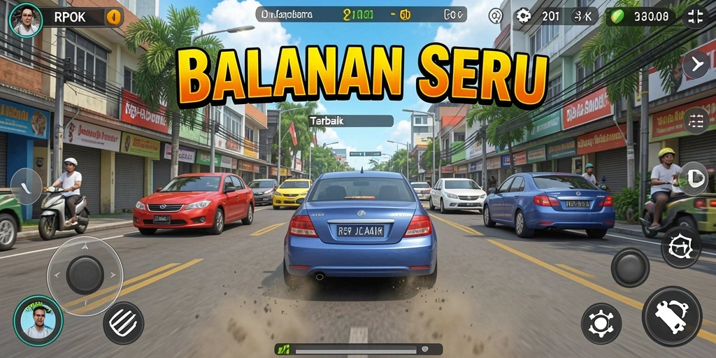 Screenshot dari gameplay balapan RPOK yang mengasyikkan.