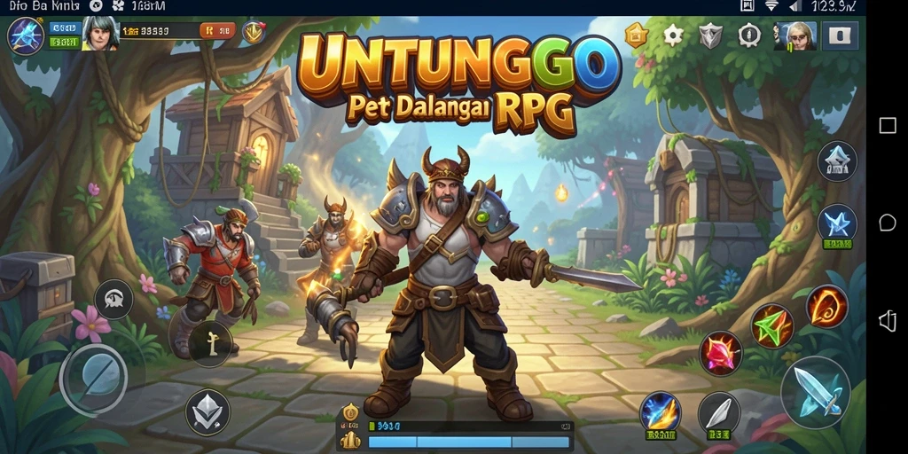 Screenshot UNTUNGGO menampilkan aksi pertarungan seru dalam RPG yang memikat.