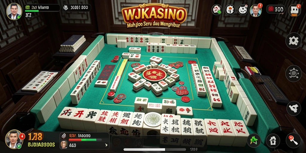 Tampilan gameplay seru dalam WJKASINO saat bermain Mahjong.